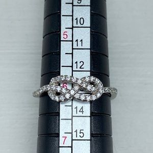 Sterling Silver Infinity Ring With Cubic Zirconium Accents
